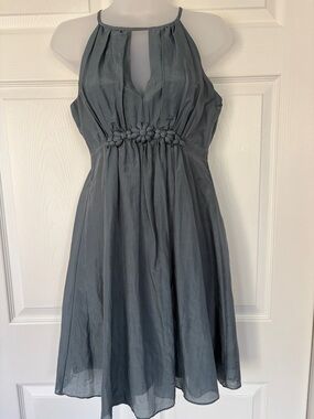 Anthropologie Esley Dress Small Grey Cotton Silk Sleeveless Mini Dress Small